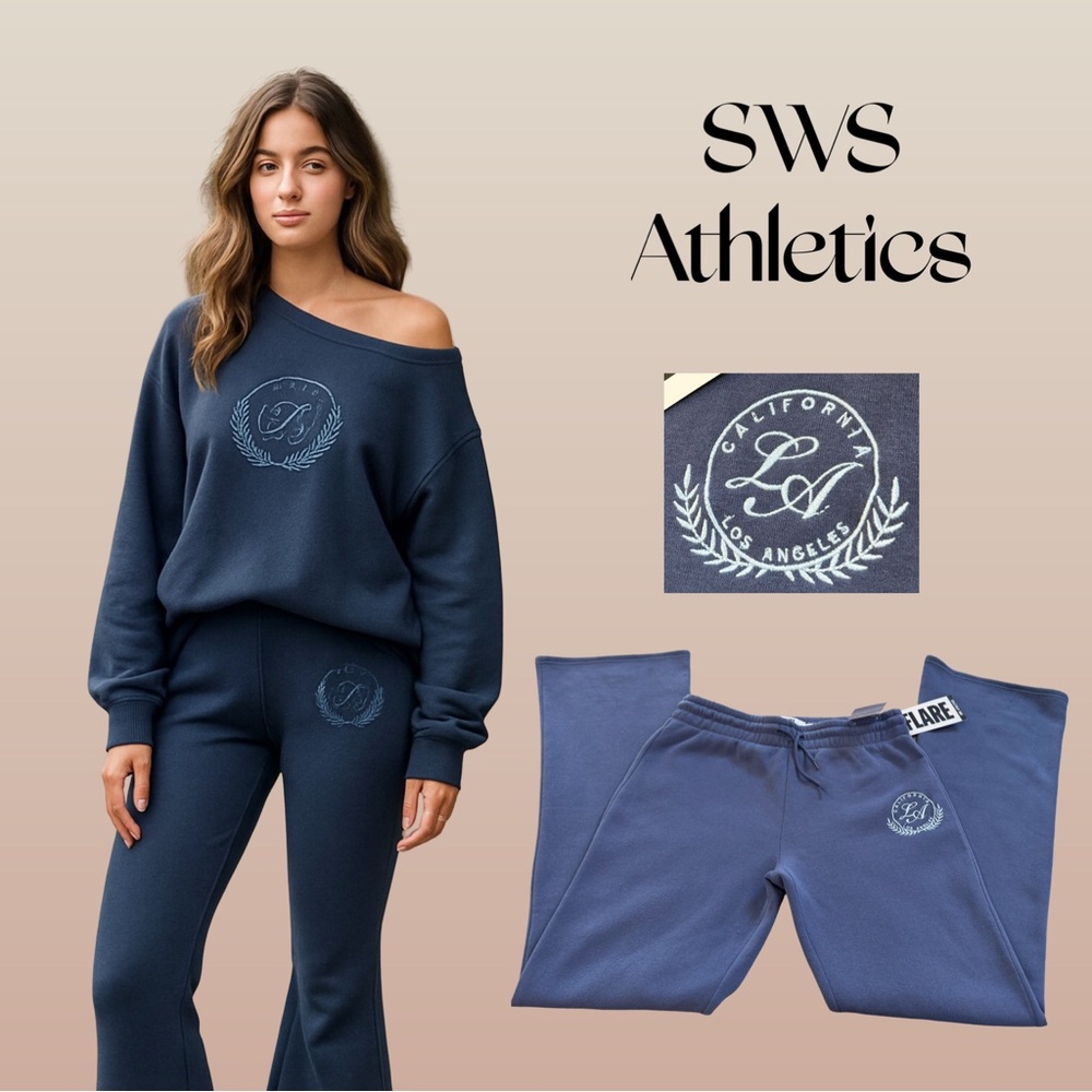 SWS Athletics LA Logo Flare Sweatpants | Blue | Women’s Size Large NWT winter - Picture 8 of 11